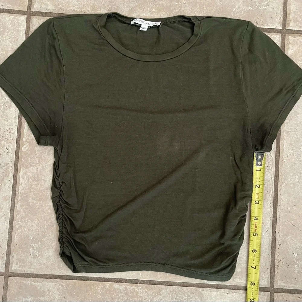 Antistar Pair of Cropped, Lightweight Tees (1 Forest Green, 1 Taupe), Size M - Picture 8 of 13
